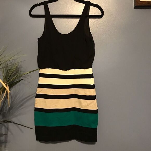 Express Black Striped Bodycon Tank Mini Dress - XS - Picture 6 of 9